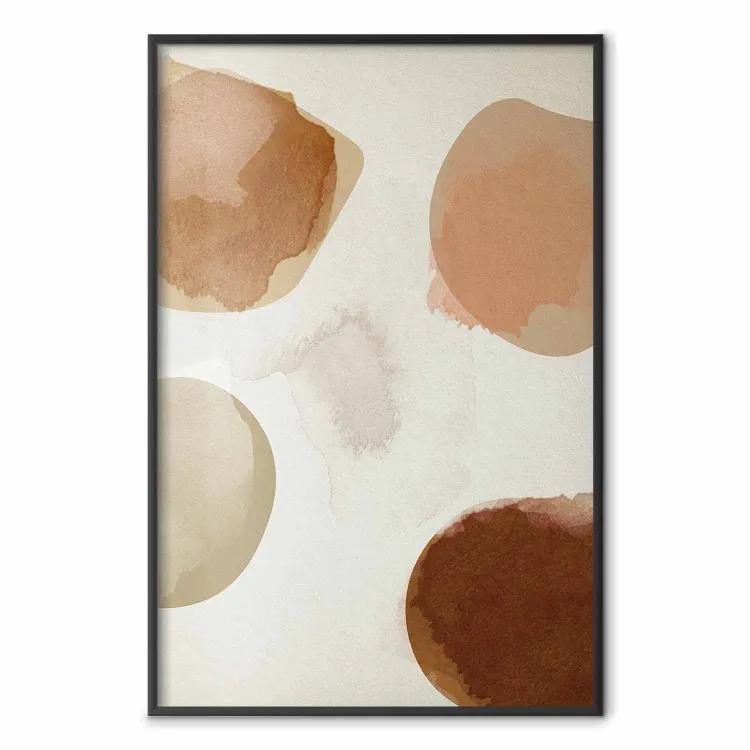 Abstracción beige - abstracto cuatro esferas sobre fondo beige claro