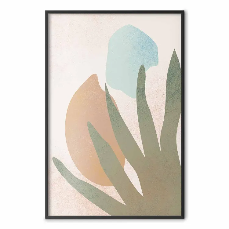 Agave al sol - abstracción pastel de un motivo sobre fondo beige claro