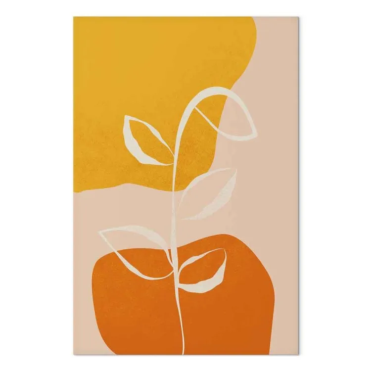 Ramita blanca - motivo botánico abstracto en colores pastel