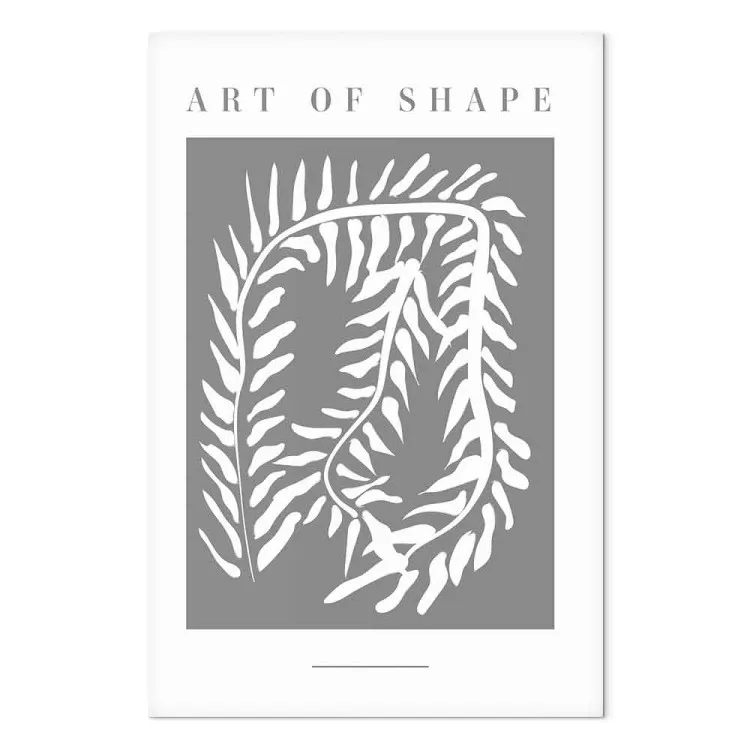 Planta serpiente - abstracto con motivo botánico sobre fondo gris
