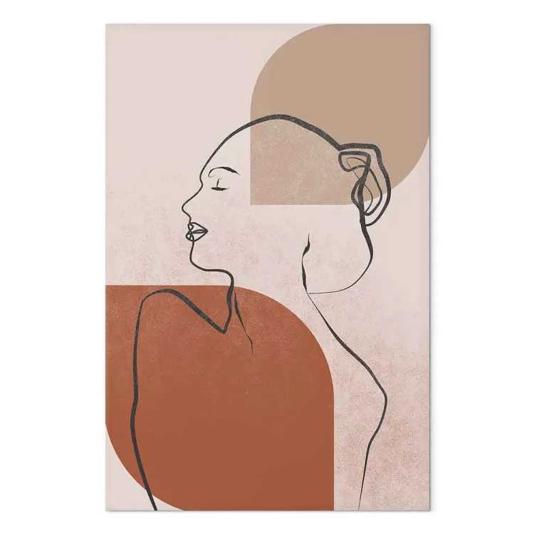 Desnudo femenino lineal - retrato minimalista abstracto