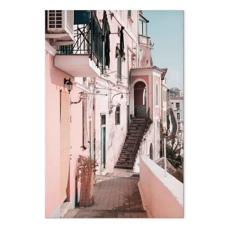 Arquitectura en Amalfi - edificios de colores pastel en sur de Italia