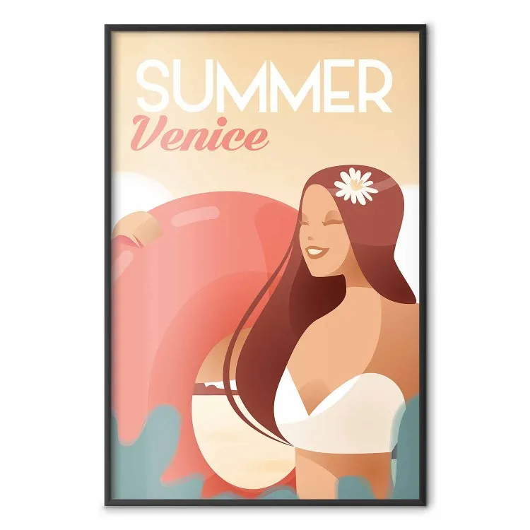 Playa veneciana - mujer con inscripciones