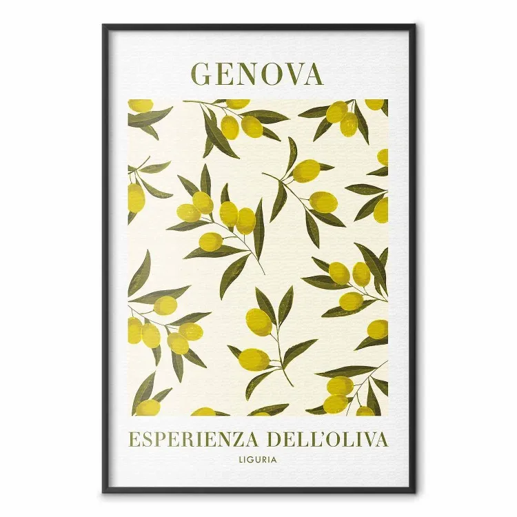 Aceitunas Liguria - frutas e inscripciones italianas