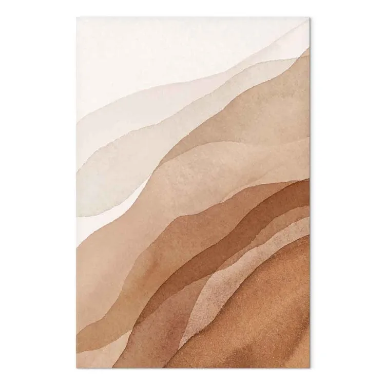 Ondas marrones y beige - abstracción moderna en estilo boho