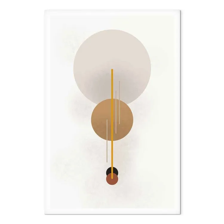 Cuatro círculos y líneas - abstracto con figuras en estilo scandi boho