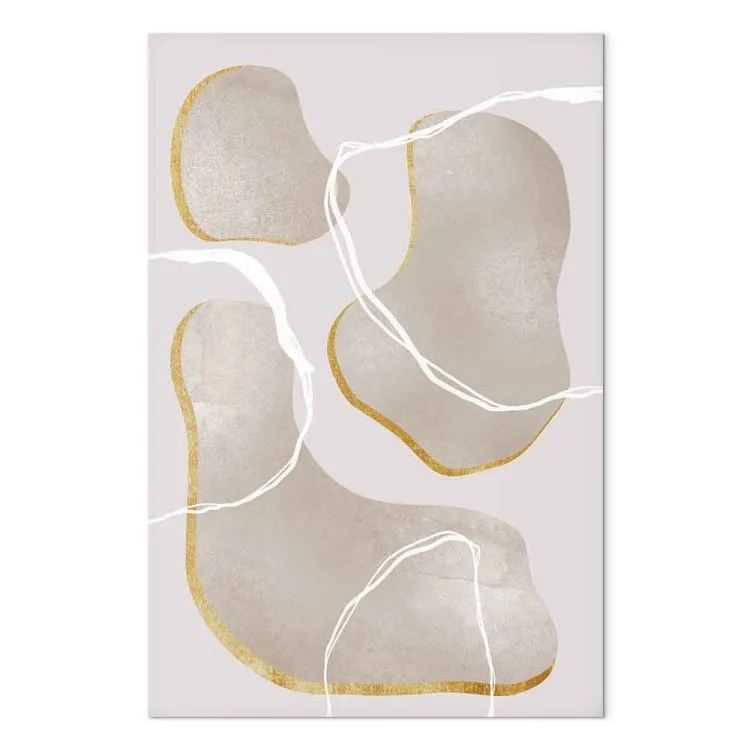 Fragmentos de mármol gris - abstracción beige en estilo scandi boho