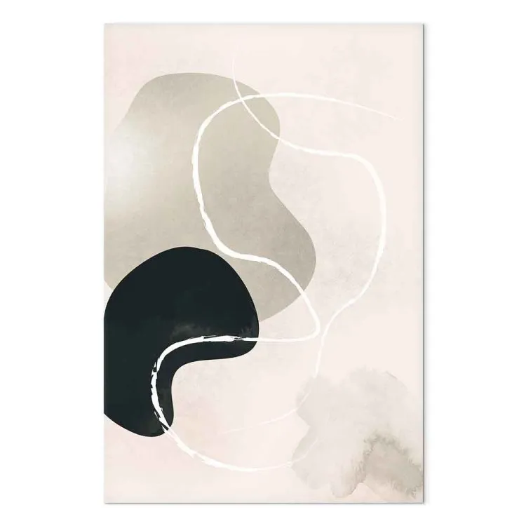Vetas grises y negras con hilo blanco - abstracción scandi boho