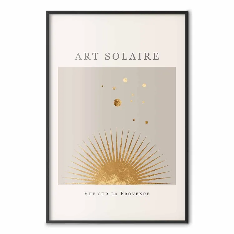 Sun art - sol dorado y texto scandi boho oscuro