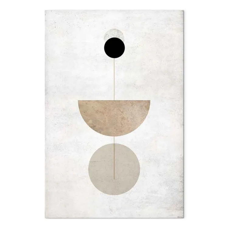 Círculos y semicírculos grises- abstracción con figuras geométricas