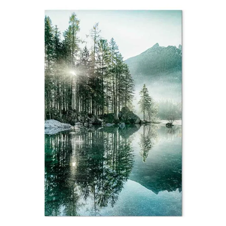 Mañana junto al lago (1 pieza) vertical - paisaje de montaña