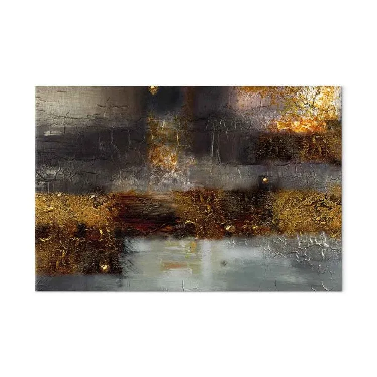 Noche de agosto (1 pieza) ancho - abstracción dorada