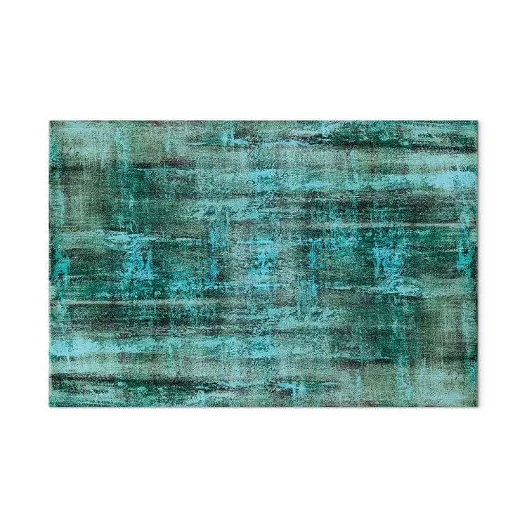 Ondas esmeralda (1 pieza) - abstracción verde moderna