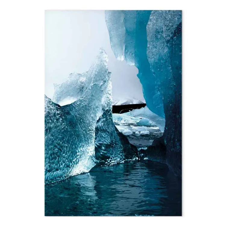 Abstracción glaciar (1 pieza) vertical - paisaje invernal con agua