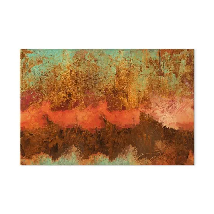 Expresión de la vida (1 pieza) ancho - abstracción en tonos cálidos