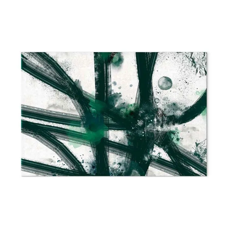 Naturaleza expresiva (1-pieza) ancho - abstracción verde vegetal