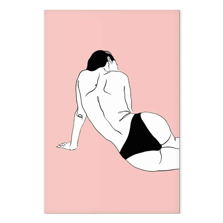 Cuerpo femenino (1-pieza) vertical - figura femenina sobre fondo rosa