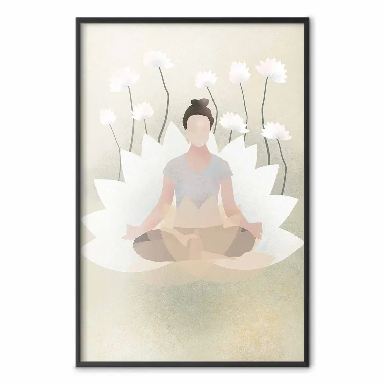 Yoga del amor - mujer meditando entre flores