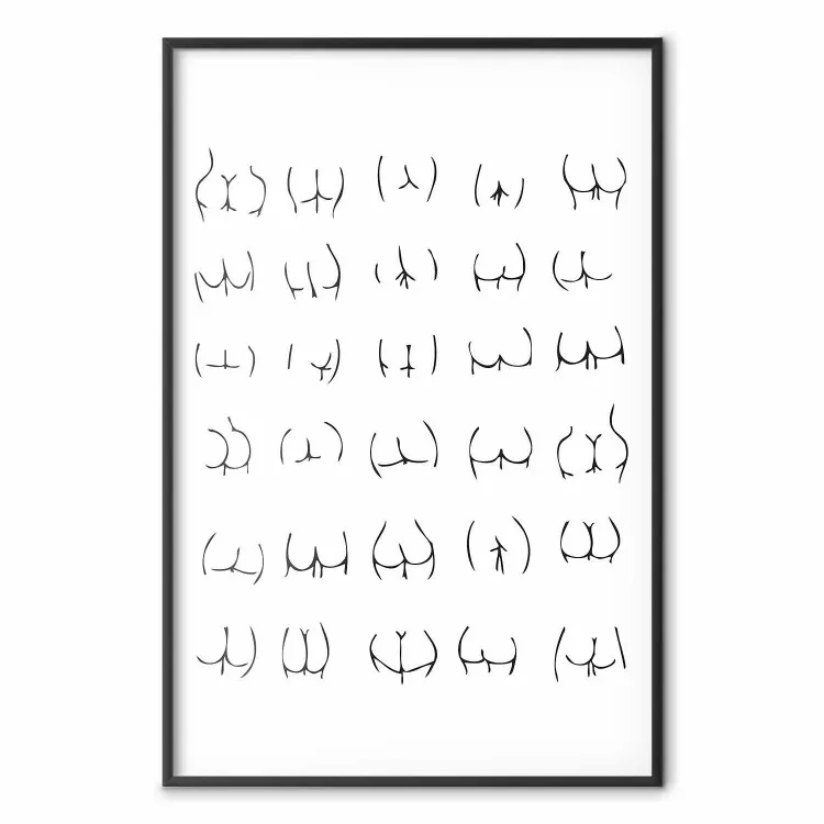 Formas femeninas: composición de nalgas en blanco contrastante.