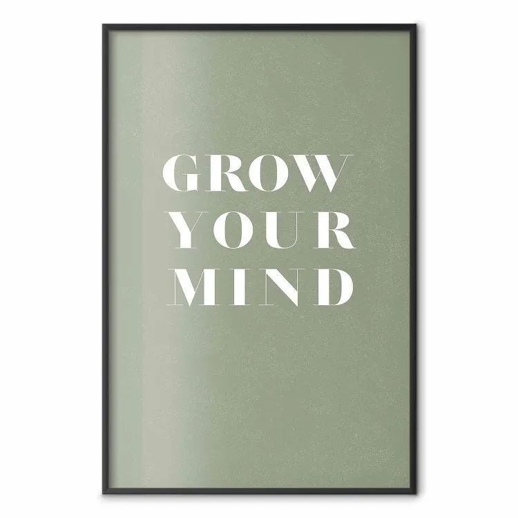 Cultiva tu mente - Letra en inglés sobre gris contrastante