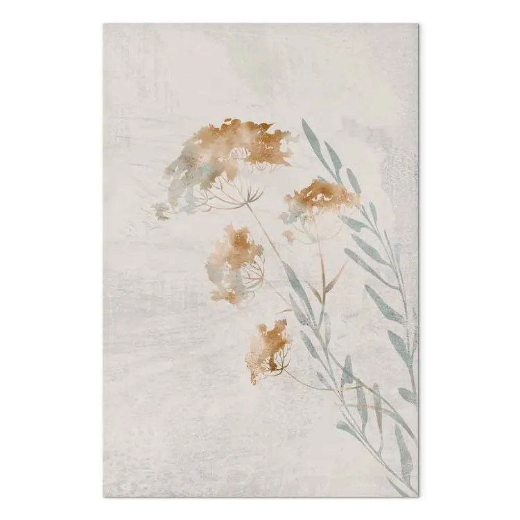 Ramitas primaverales (1 parte) - paisaje vegetal sobre fondo beige