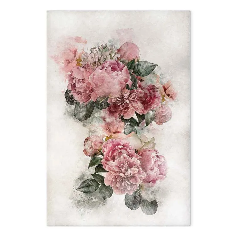 Peonías en flor (1 parte) - flores rosadas y fondo claro