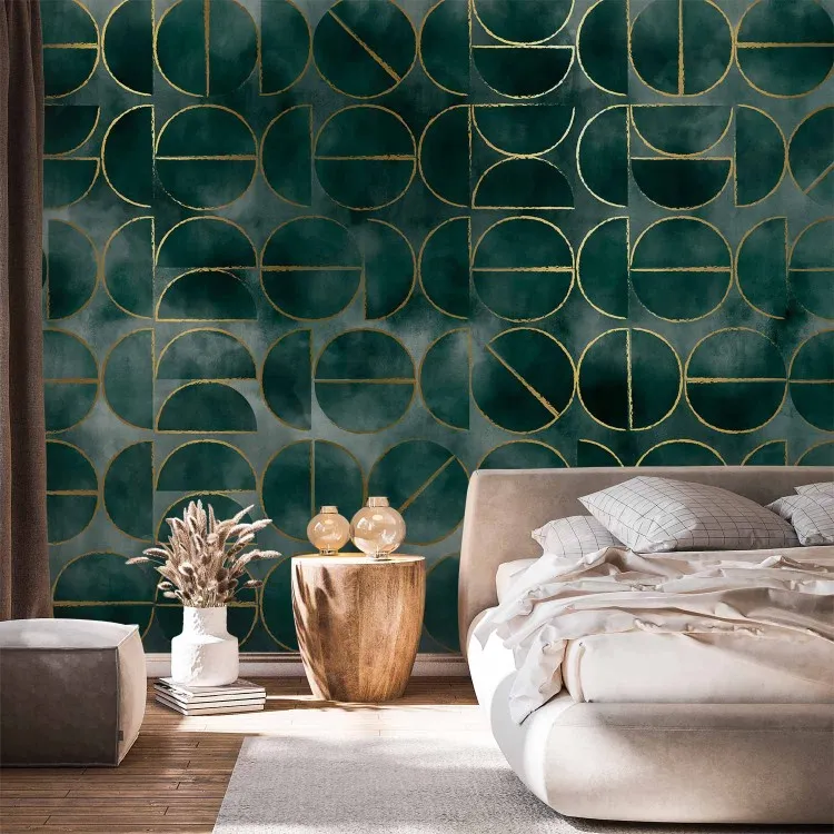 Abstracción dorada - composición geométrica art deco
