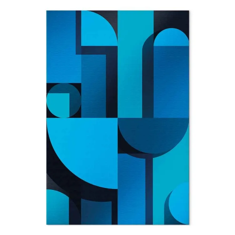 Geometría del arte (1 parte) - abstracción azul al estilo art deco