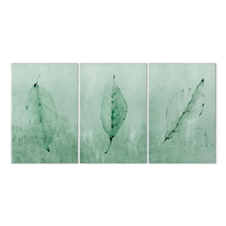 Matices de primavera (3 partes) - paisaje celeste con hojas verdes