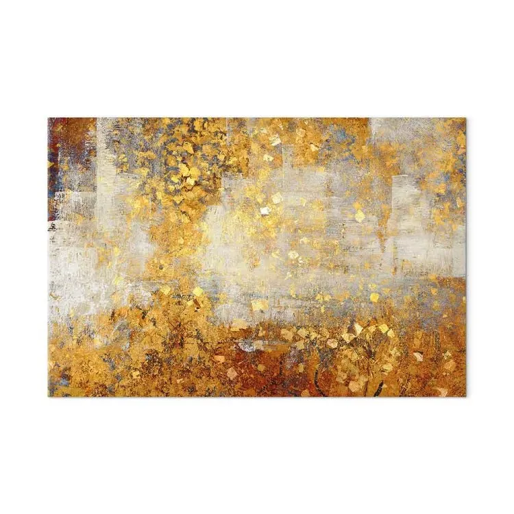 Salvaje dorado (1-pieza) amplio - abstracción en tonos cálidos