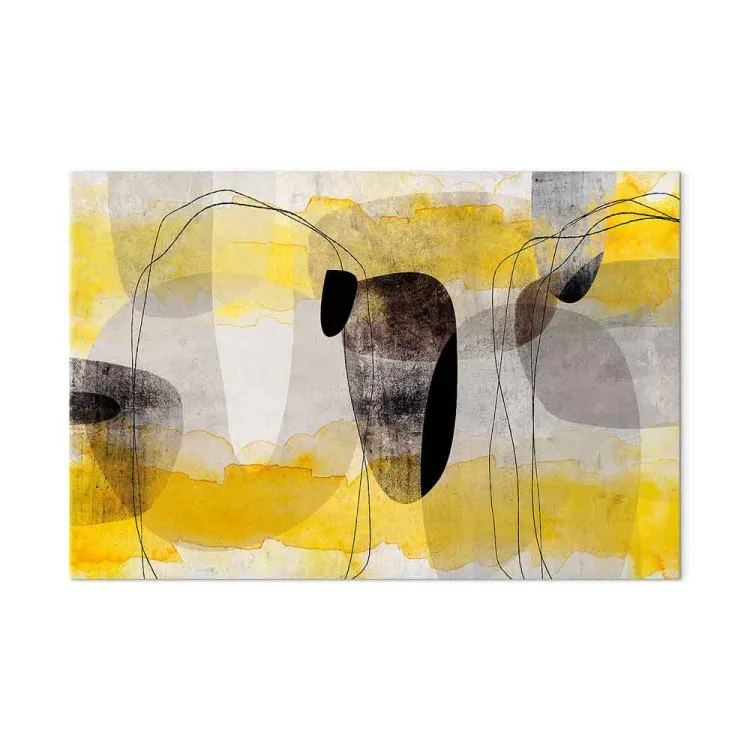 Abstracción (1-parte) - Composición geométrica en amarillo y negro