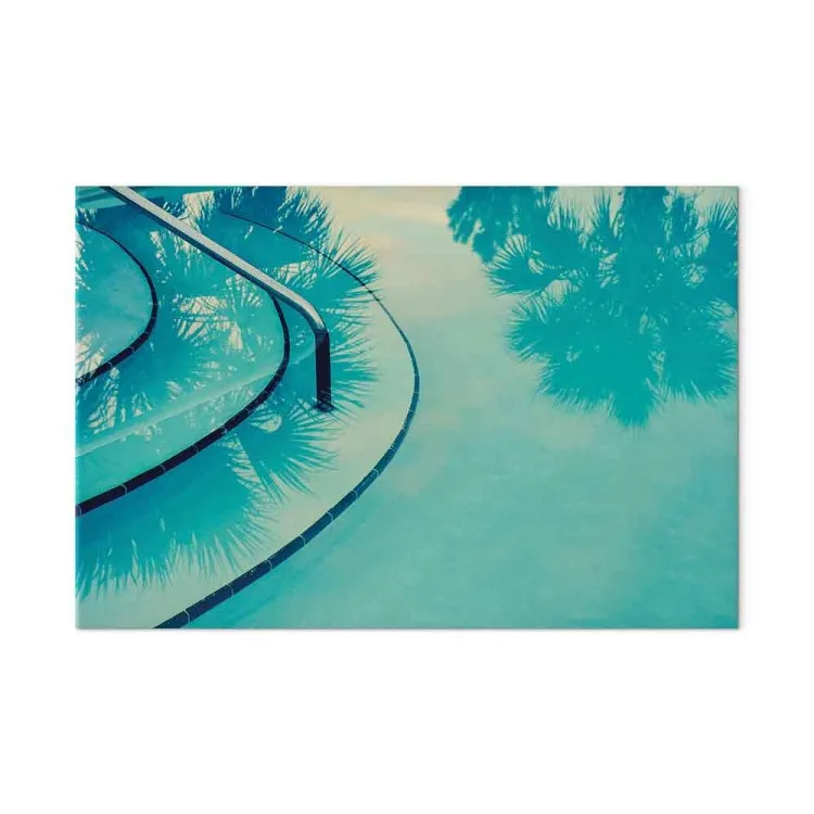 En Florida (1 parte) - paisaje azul y reflejo de palmera en el agua