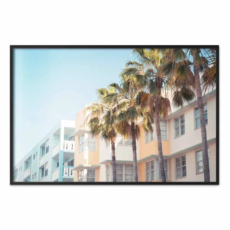 Ciudad de Miami - palmeras y arquitectura de Florida en tonos pastel