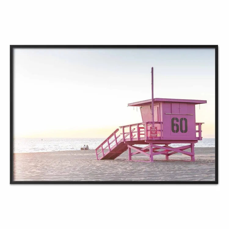 Puesta de sol - vista de la sede de los socorristas en Miami Beach