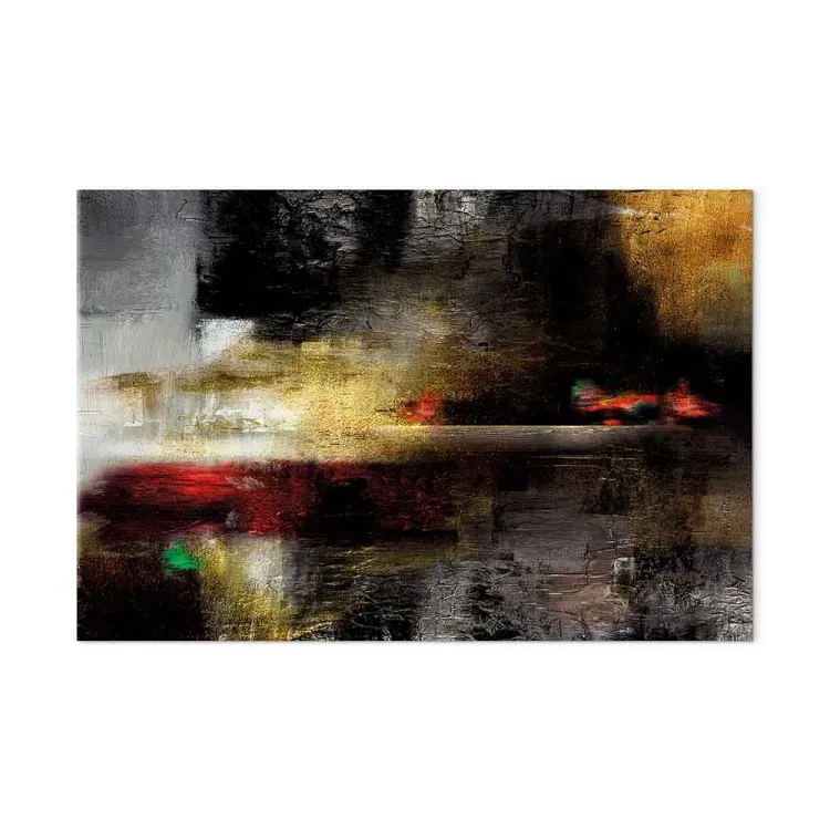 Paisaje abstracto (1 parte) - horizonte dorado con toques de púrpura