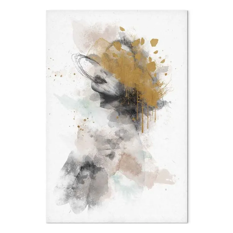 Suspiro dorado (1 parte) - retrato abstracto de rostro de mujer