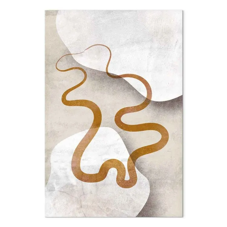 Cinta naranja (1 parte) - abstracción en dos ondas marrones