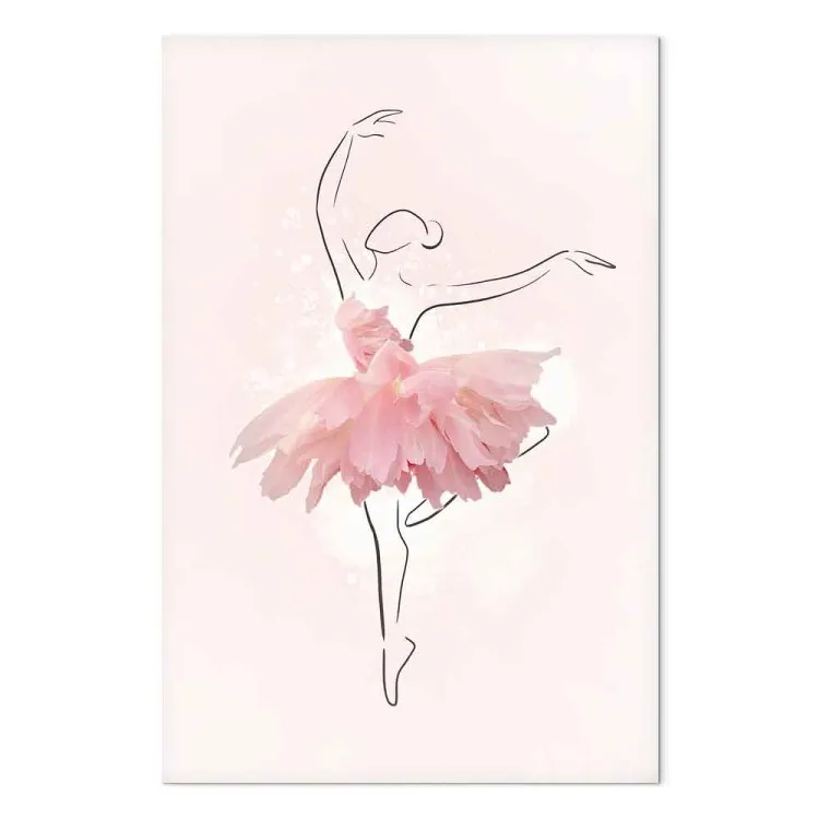 Bailarina (1 parte) - dibujo mujer, vestido rosa, flores