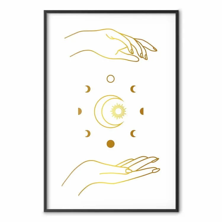 Símbolos mágicos - fases de la luna y manos doradas