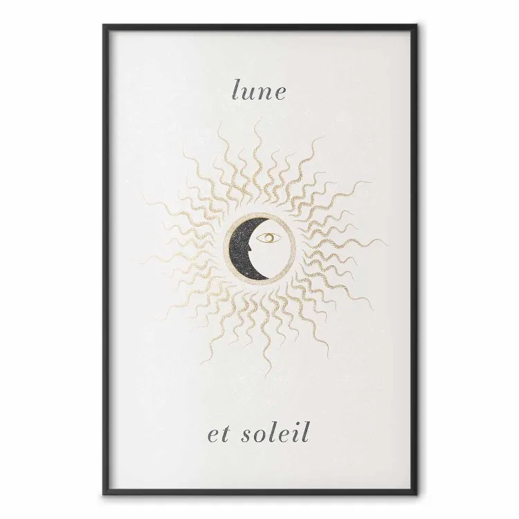 Luna y sol - imagen gráfica de cuerpos celestes en tonos claros