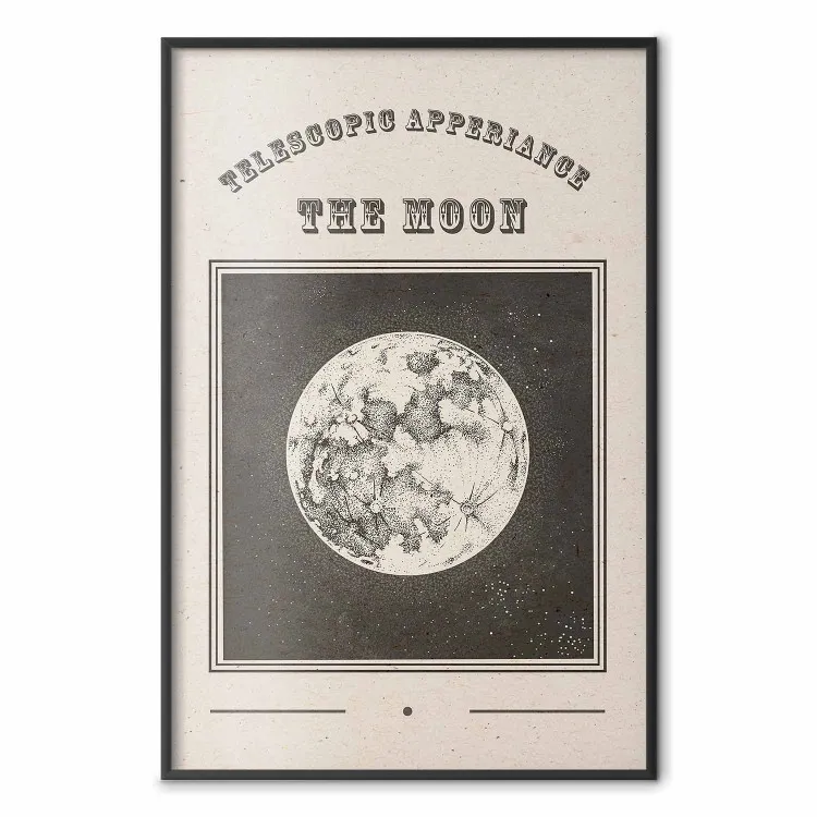 Vista de la luna - ilustración estilizada de un antiguo grabado