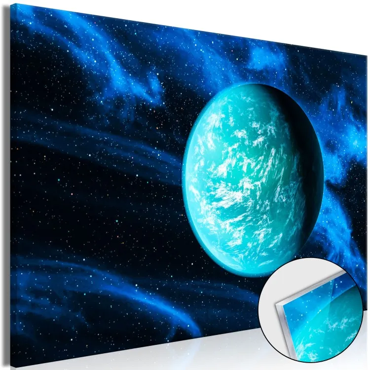 Planeta azul - espacio lleno de estrellas en tonos oscuros