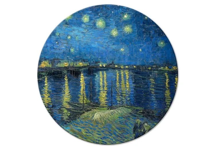 Vincent van Gogh - Noche estrellada en el Ródano con barca