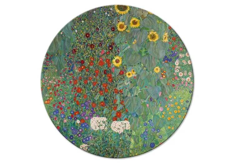 Jardín campestre con girasoles, Gustav Klimt - Flores multicolores