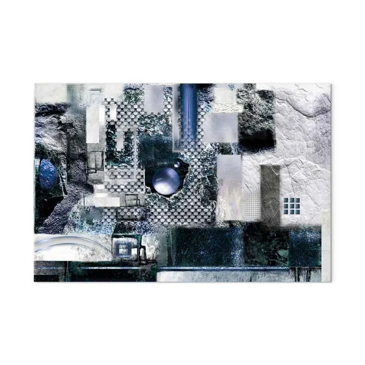 Instalación azul (1-parte) amplio - abstracción moderna