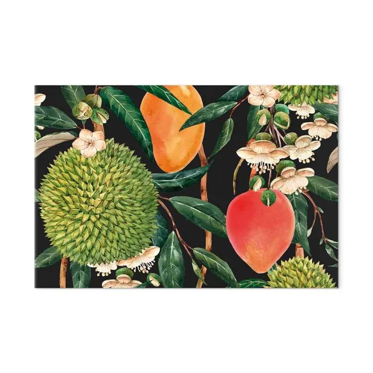 Frutas exóticas (1-parte) - plantas tropicales sobre fondo negro