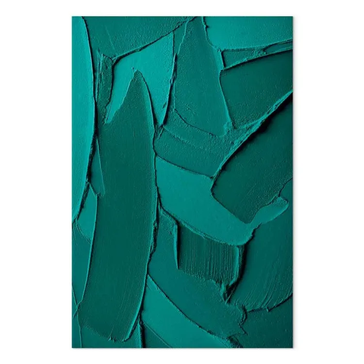 Abstracción verde (1-parte) - pinceladas de verde esmeralda