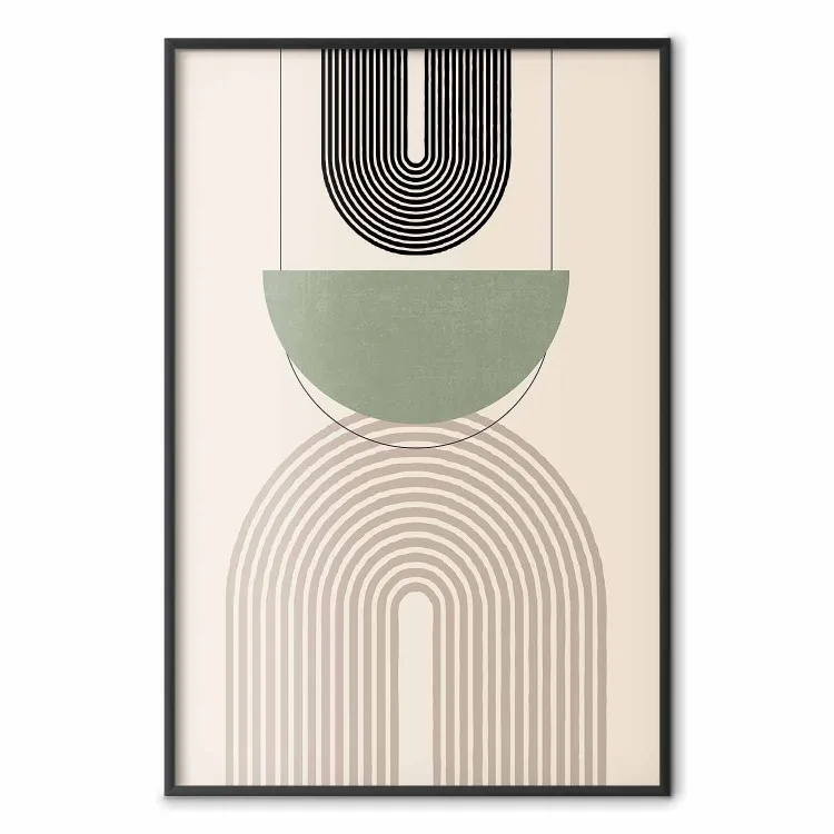 Abstracto - formas geométricas negro, marrón y verde