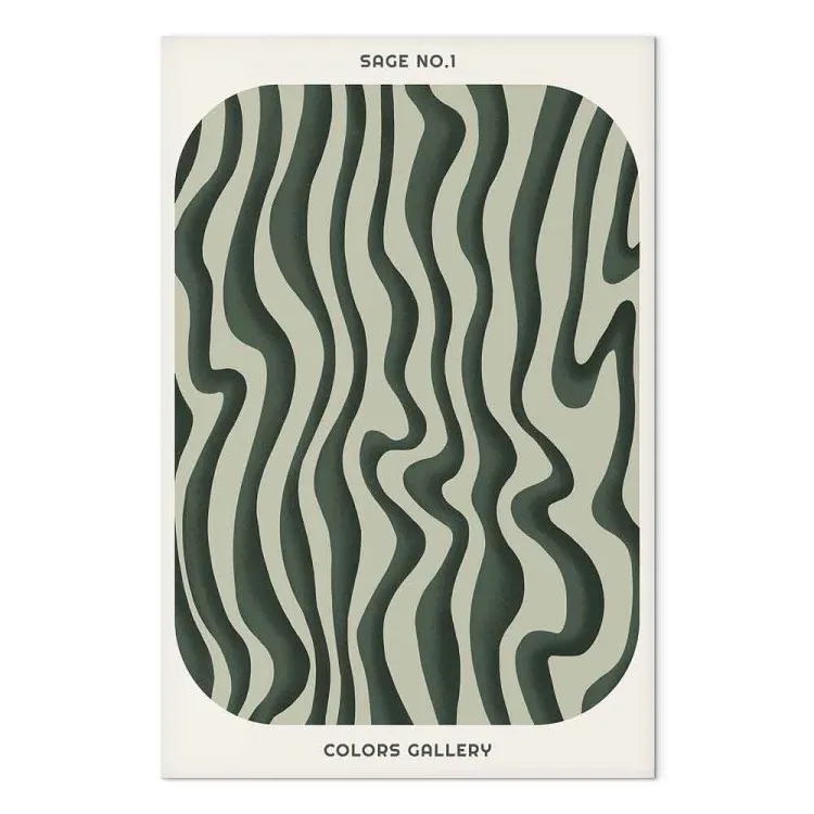 Green Stripes - Wavy Irregular Shapes With a Signature