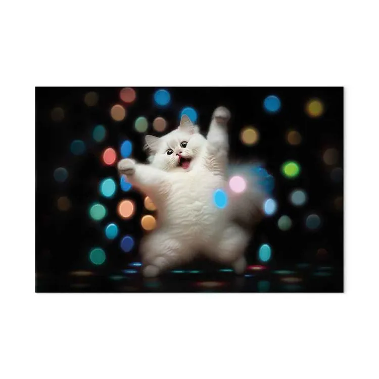 AI Persian Cat - Dancing Animal in Disco Dots - Horizontal